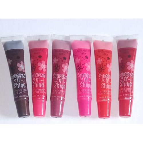6pcsRomantic May Squeezing and shine lip balm/Gloss