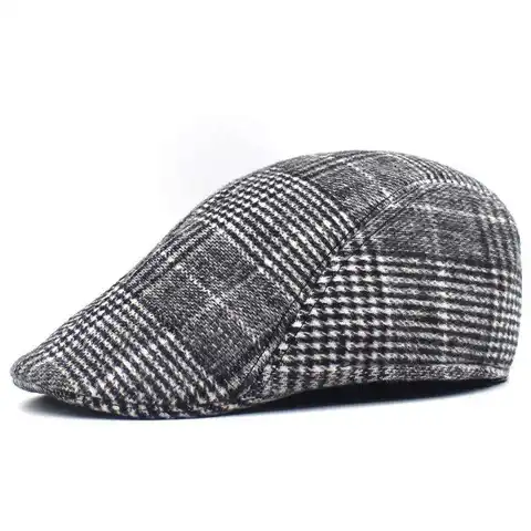 Fashion Men Stylish Woolen Flat Cap