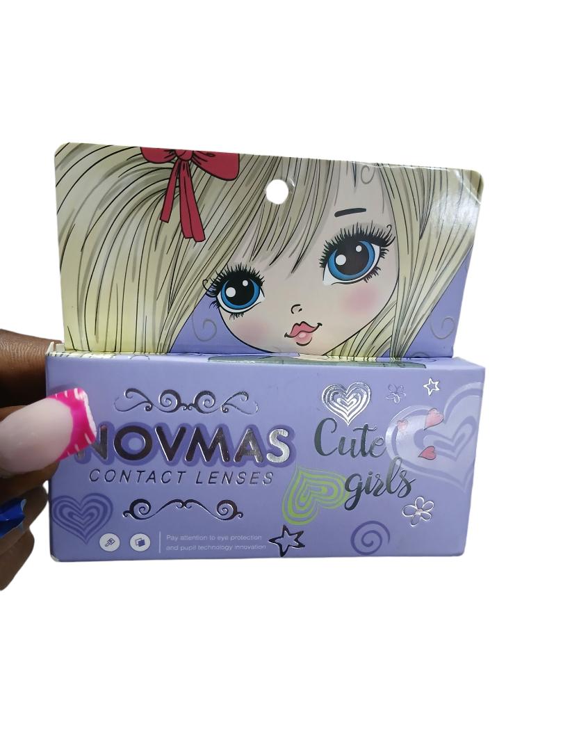 Novmas cute girls unisex beauty contact lenses and a free storage