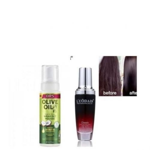 Luodais Classic Human Hair Wig/ Weave Repair Serum+1pc Pc ORS Wrap Oconut Oil Setting Mousse