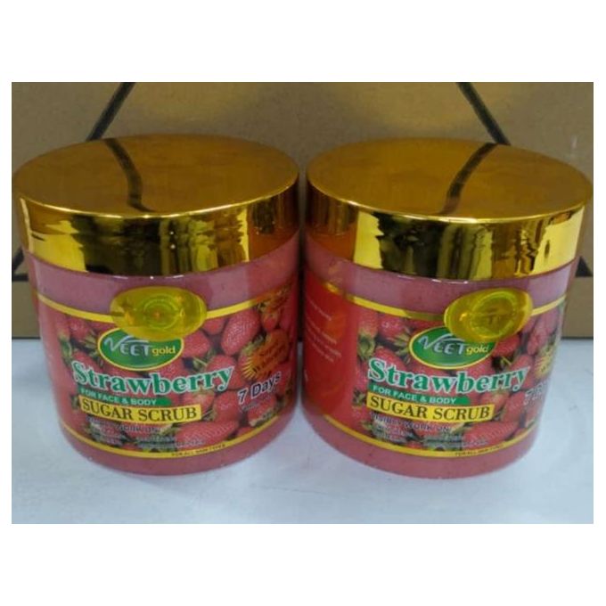 VEET GOLD Strawberry Face & Body Sugar Scrub Removes Dull, Dry Skin for a Soft & Hydrated Glow
