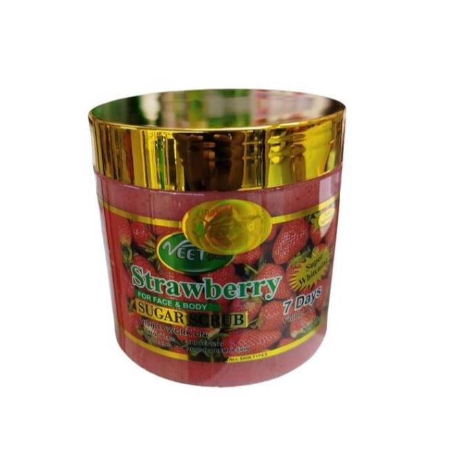 VEET GOLD Strawberry Face & Body Sugar Scrub Removes Dull, Dry Skin for a Soft & Hydrated Glow
