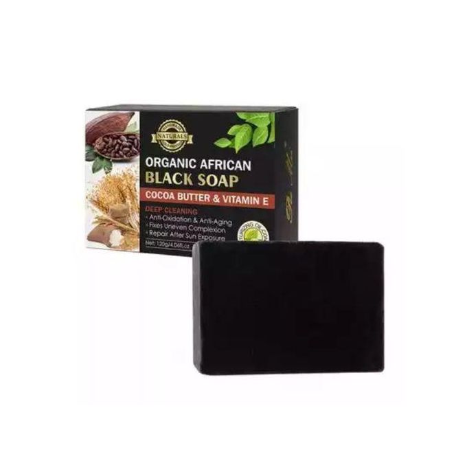 Organic African Black Soap With Snail & Bamboo Charcoal, 120g