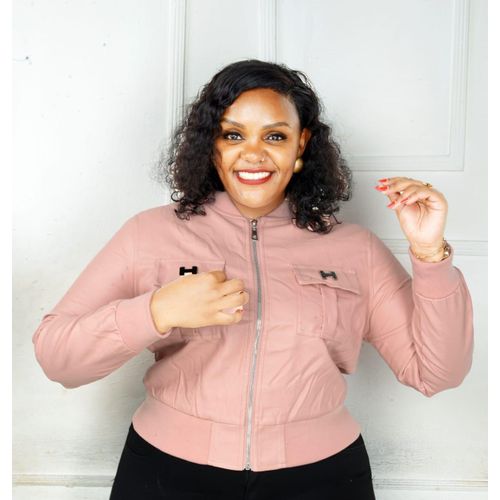Fashion Leather Jacket For Ladies slim fit leather bomber jacket
