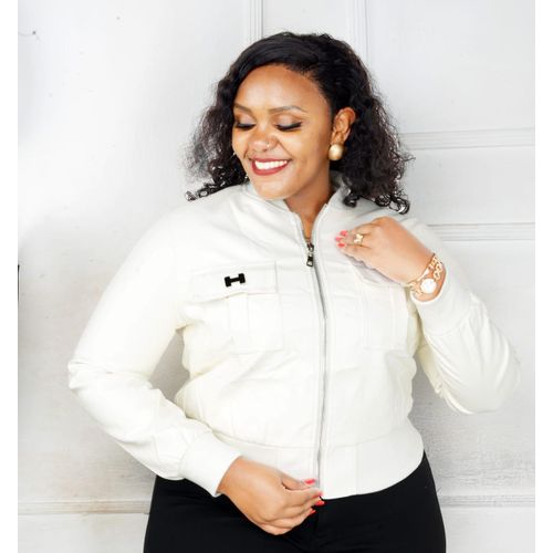 Fashion Leather Jacket For Ladies slim fit leather bomber jacket