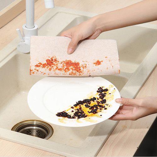Loofah Cleaning Brush Natural Fiber Thickened Oil-Absorbent Dish Scrubber Non-Stick Easy Clean Kitchen Sponge for Dishes