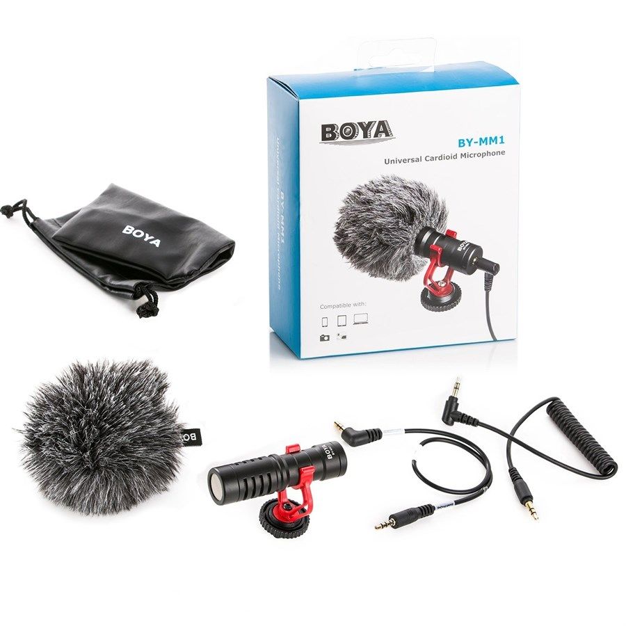 BOYA Microphone Combo Pack – BY-MM1 Shotgun & BY-M1 Omnidirectional Lavalier Microphones