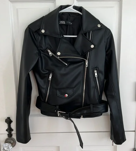 Fashion Women Cool Faux Leather Jacket Long Sleeve