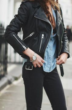 Fashion Women Cool Faux Leather Jacket Long Sleeve