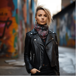 Fashion Women Cool Faux Leather Jacket Long Sleeve