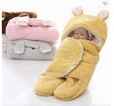 Generic WARM SOFT BABY SHAWL BLANKET / HOODED SLEEPING BLANKET / BABY SWADDLE WRAP