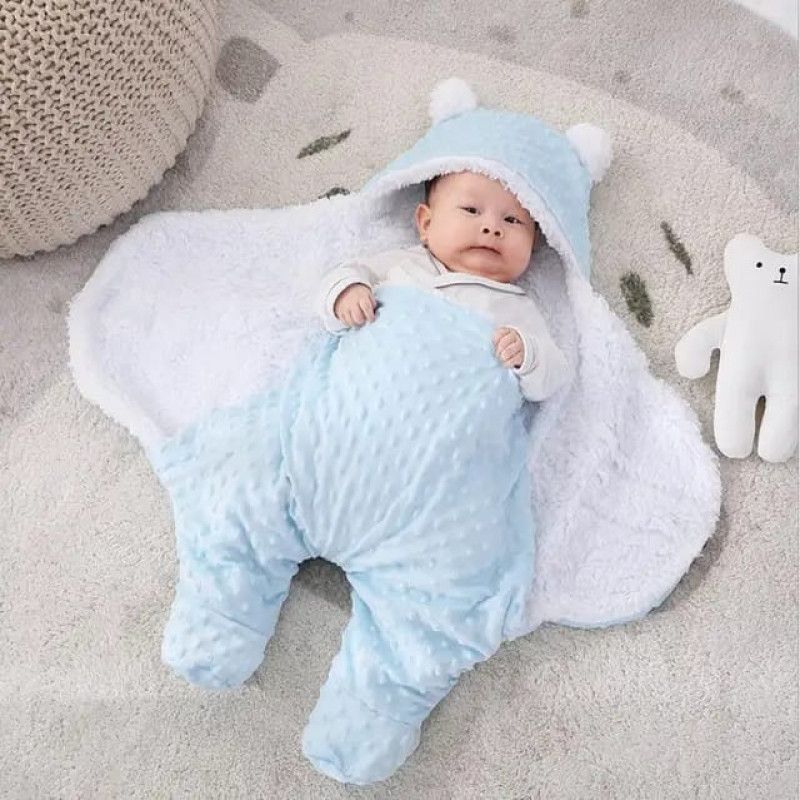 Generic WARM SOFT BABY SHAWL BLANKET / HOODED SLEEPING BLANKET / BABY SWADDLE WRAP