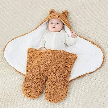 Generic WARM SOFT BABY SHAWL BLANKET / HOODED SLEEPING BLANKET / BABY SWADDLE WRAP