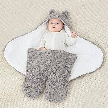 Generic WARM SOFT BABY SHAWL BLANKET / HOODED SLEEPING BLANKET / BABY SWADDLE WRAP