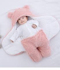 Generic WARM SOFT BABY SHAWL BLANKET / HOODED SLEEPING BLANKET / BABY SWADDLE WRAP