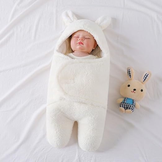 Generic WARM SOFT BABY SHAWL BLANKET / HOODED SLEEPING BLANKET / BABY SWADDLE WRAP