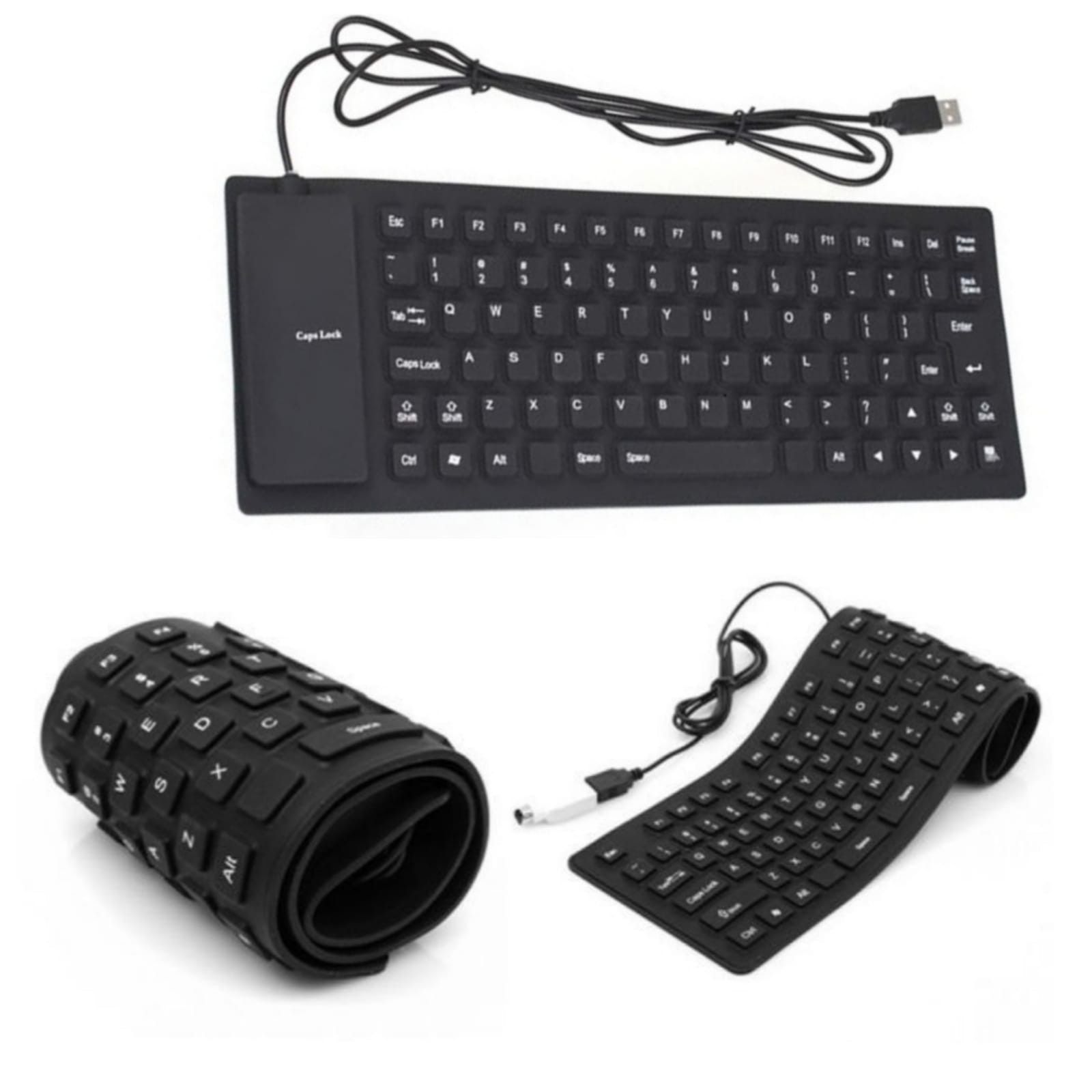 🌟 Ultra-Slim Flexible Foldable Portable Computer Keyboard – Spill-Resistant, Lightweight & Travel-Friendly 🌟