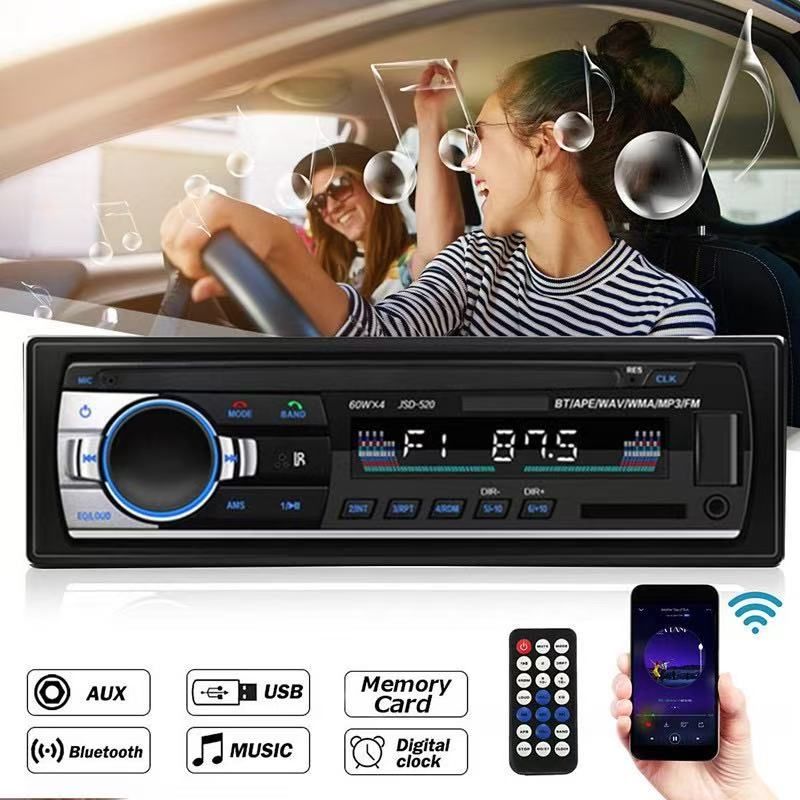 Car Radio Stereo FM Bluetooth MP3 Audio Player Cellphone Handfree Digital USB/SD With In Dash Aux Input