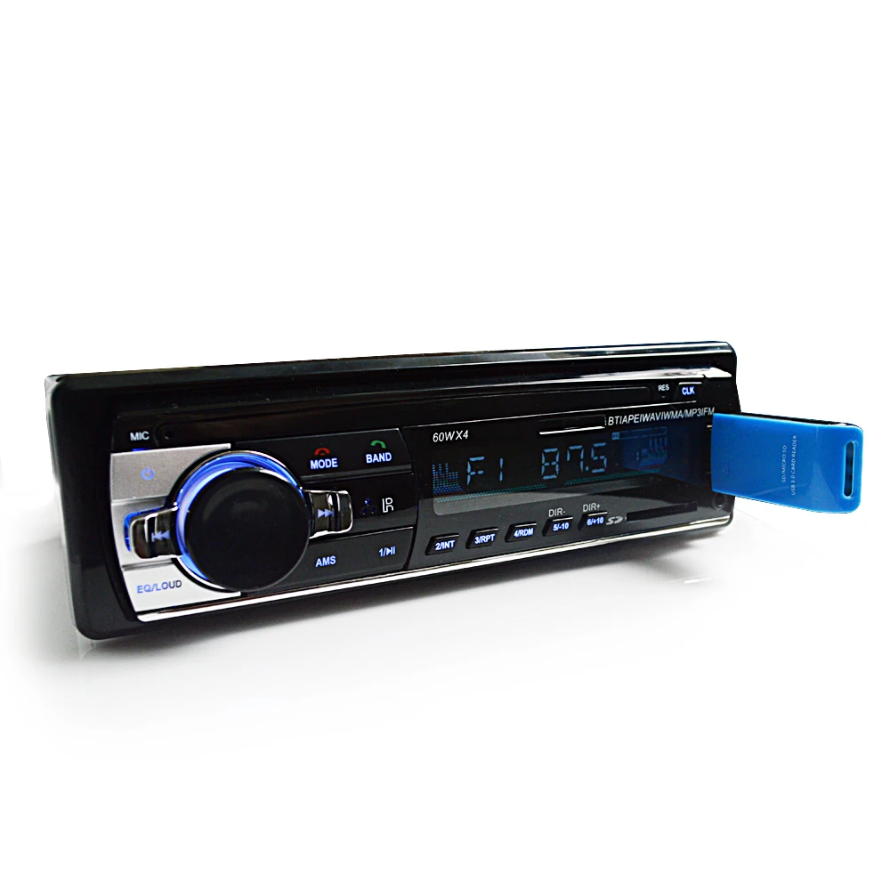 Car Radio Stereo FM Bluetooth MP3 Audio Player Cellphone Handfree Digital USB/SD With In Dash Aux Input