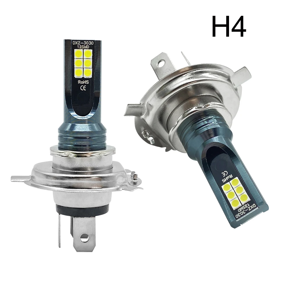 2Pcs LED Headlight H1 H3 H4 H7 H8/H11 Car Fog Light Bulbs Auto Driving Running Lamps 6000K White Super Bright