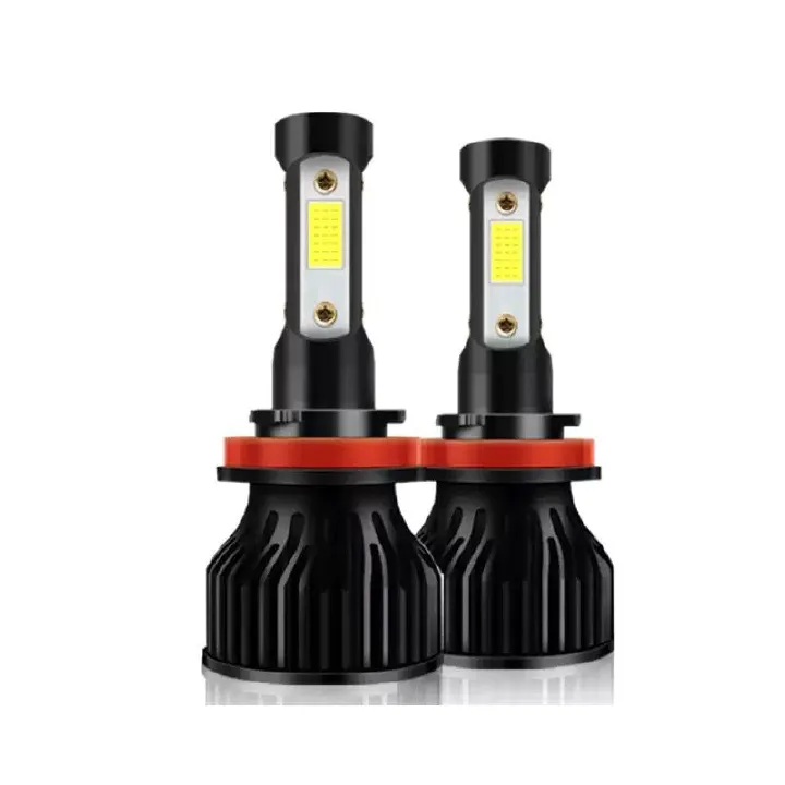 2PCS LED Headlight Bulbs For H8/H11 H4 H7 9005 9004/9007 6000K White Auto Headlamp 12V Four Luminous Faces