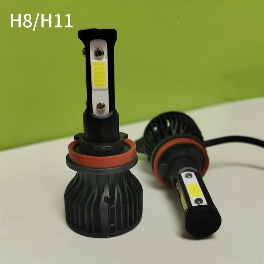 2PCS LED Headlight Bulbs For H8/H11 H4 H7 9005 9004/9007 6000K White Auto Headlamp 12V Four Luminous Faces