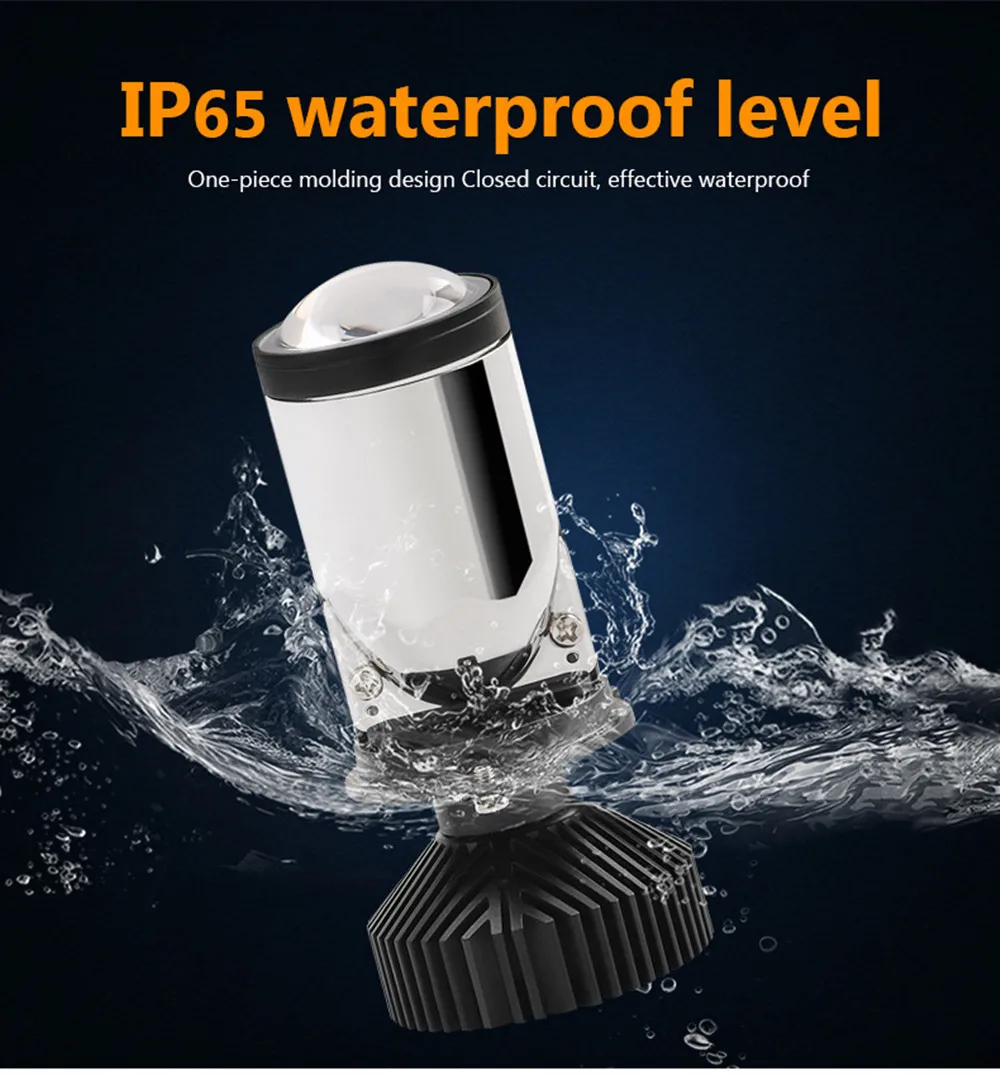 2pcs Turbo Fan H4 LED Headlights Car H4 Mini Projector Lens 6000K Super Bright Hi Lo Beam Bulb LED Lights Car Light Lamp