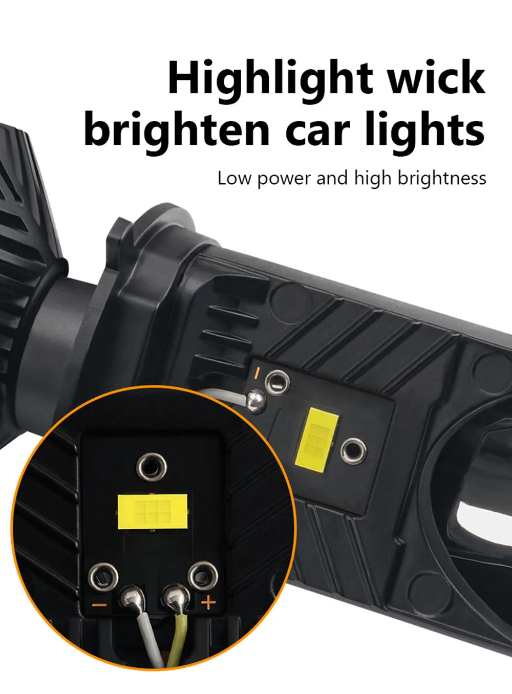 2pcs Turbo Fan H4 LED Headlights Car H4 Mini Projector Lens 6000K Super Bright Hi Lo Beam Bulb LED Lights Car Light Lamp