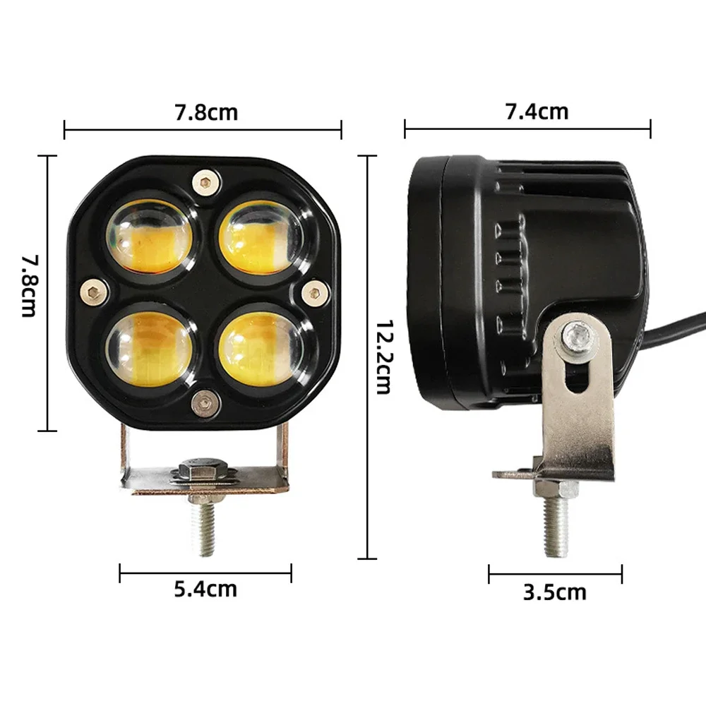 1PC LED Work Light 40W Spotlights Off-Road Vehicle Modification Motorcycle Light Engineering 6000K White Fog Lights Accessories Lamps