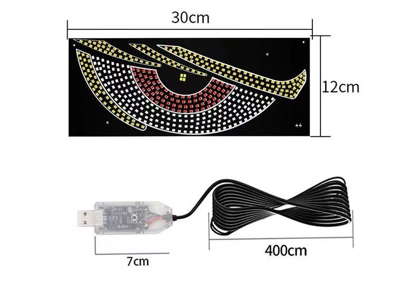 2pcs Devil's Eye Light RGB Dynamic Demon Eye Decorative Light Led Display Decor Pixel Panel Windshield Multi-Mode Lamp Car Truck
