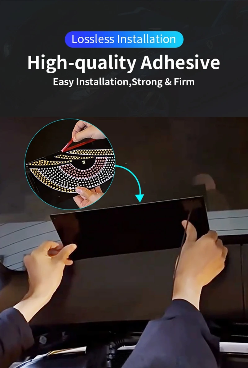 2pcs Devil's Eye Light RGB Dynamic Demon Eye Decorative Light Led Display Decor Pixel Panel Windshield Multi-Mode Lamp Car Truck