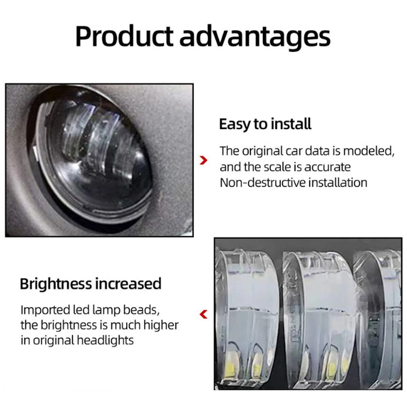 2PCS 4 Inch LED Fog Lights 12V 6000K White Halo Ring DRL Amber Turn Signal Lamp Jeep Wrangler JK TJ LJ Dodge Chrysler