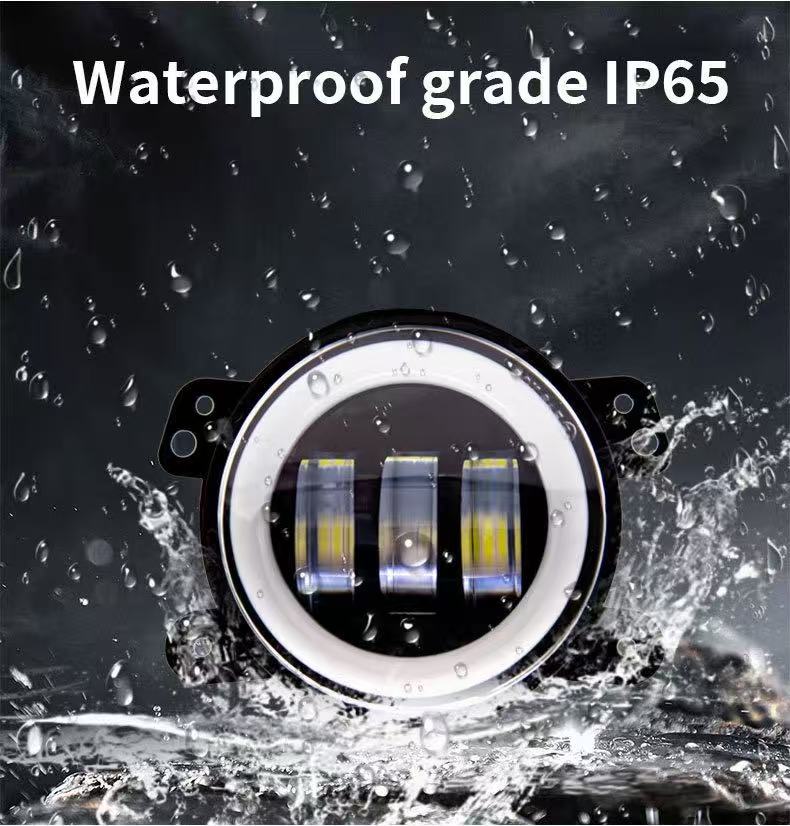 2PCS 4 Inch LED Fog Lights 12V 6000K White Halo Ring DRL Amber Turn Signal Lamp Jeep Wrangler JK TJ LJ Dodge Chrysler