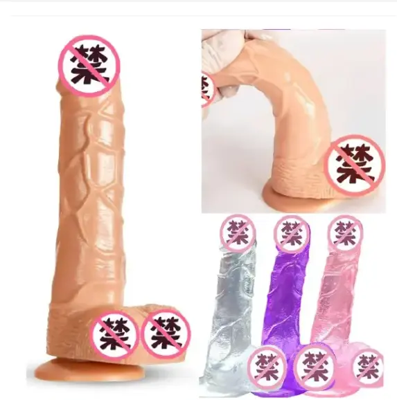 Dildo with Suction Cup for Hands-Free, Flexible Cock with Curved Shaft and Balls for Vaginal G-spot and Anal Play, Adult Sex Toy for Male & Female, Couples Dildo with Suction Cup for Hands-Free, Flexi