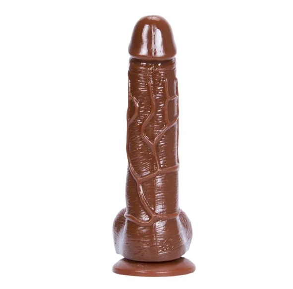 Dildo with Suction Cup for Hands-Free, Flexible Cock with Curved Shaft and Balls for Vaginal G-spot and Anal Play, Adult Sex Toy for Male & Female, Couples Dildo with Suction Cup for Hands-Free, Flexi