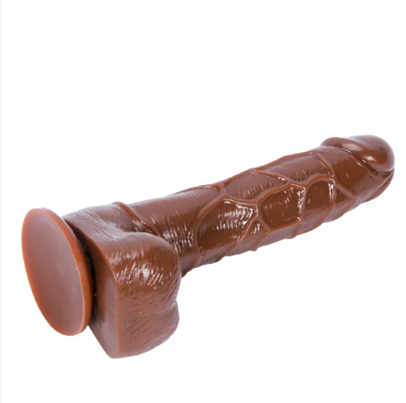 Dildo with Suction Cup for Hands-Free, Flexible Cock with Curved Shaft and Balls for Vaginal G-spot and Anal Play, Adult Sex Toy for Male & Female, Couples Dildo with Suction Cup for Hands-Free, Flexi