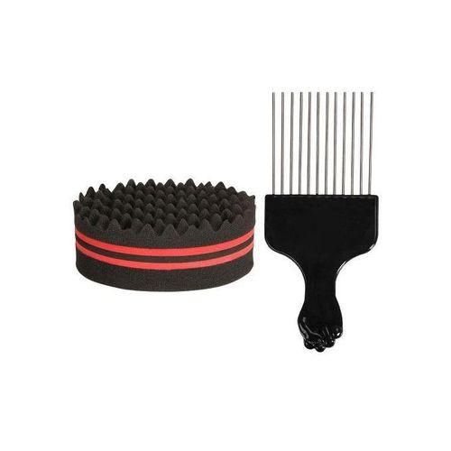 magic dread magic twist sponge +afro metal comb