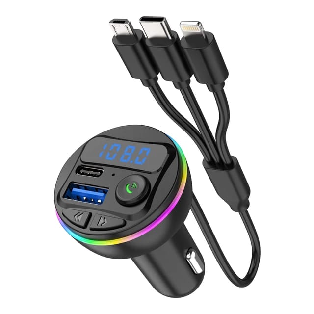 Car Modulator Bluetooth, FM And 3 Charging Cables
