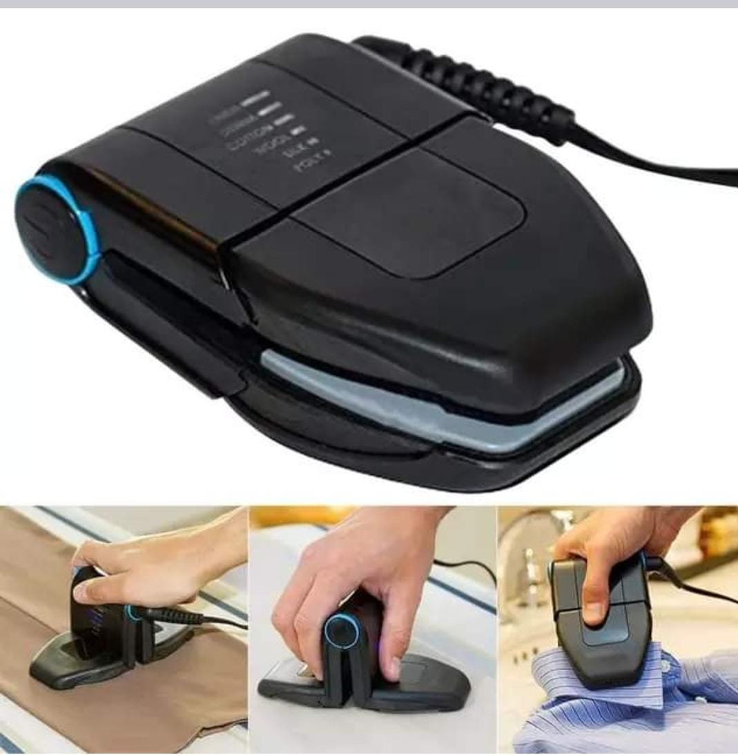 Portable travel iron@1000
- Dual ironing
-6 heating setting
-Flip-out wings
- Non-stick plates