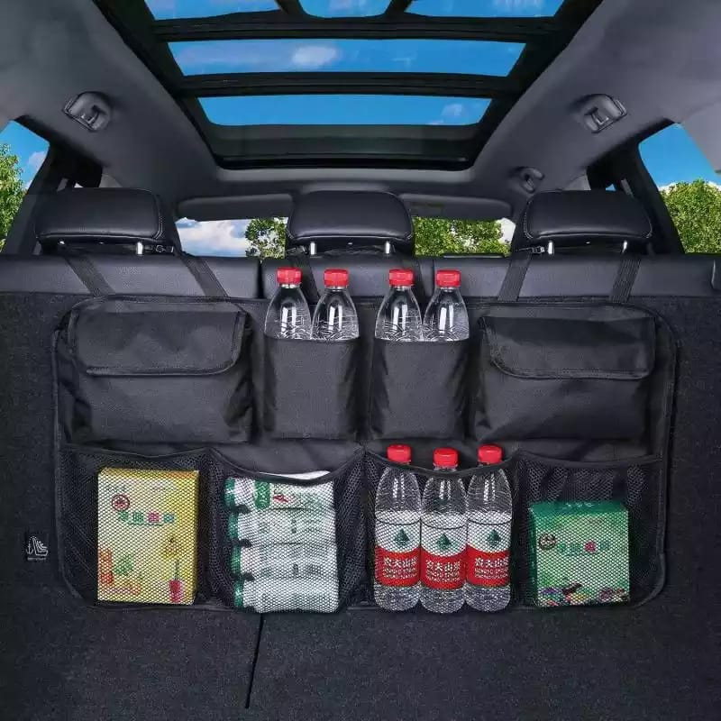 Car Trunk Organizer  Adjustable Backseat Storage Bag Net High Capacity Multi-use Oxford Automobile Seat Back Organizers
