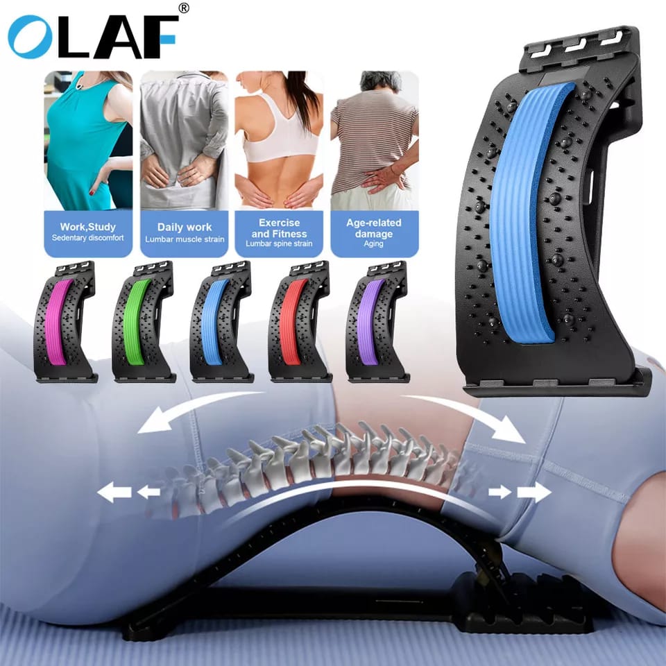 Back stretcher - Relief back pain with this magnetotherapy multi-level adjustable back massager/stretcher. Lumbar,cervical,neck,spine support pain relief.