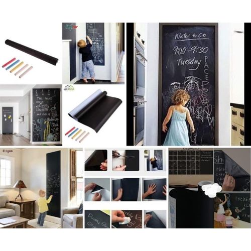 200cm Adhesive black board paper with 5 chalks