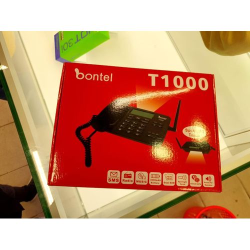 Bontel T1000, Wireless Desktop Phone, Sms Feature- Black, home And Office
