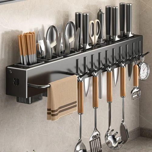 Steel Wall Mounted Cutlery Organizer For knives, Forks, Spoons, towels, scissors