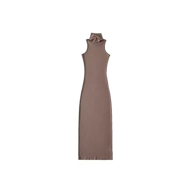 Sexy Sleeveless Bodycon Dress for Women, Summer Fashion Stretchy Ribbed Long Pencil Dress