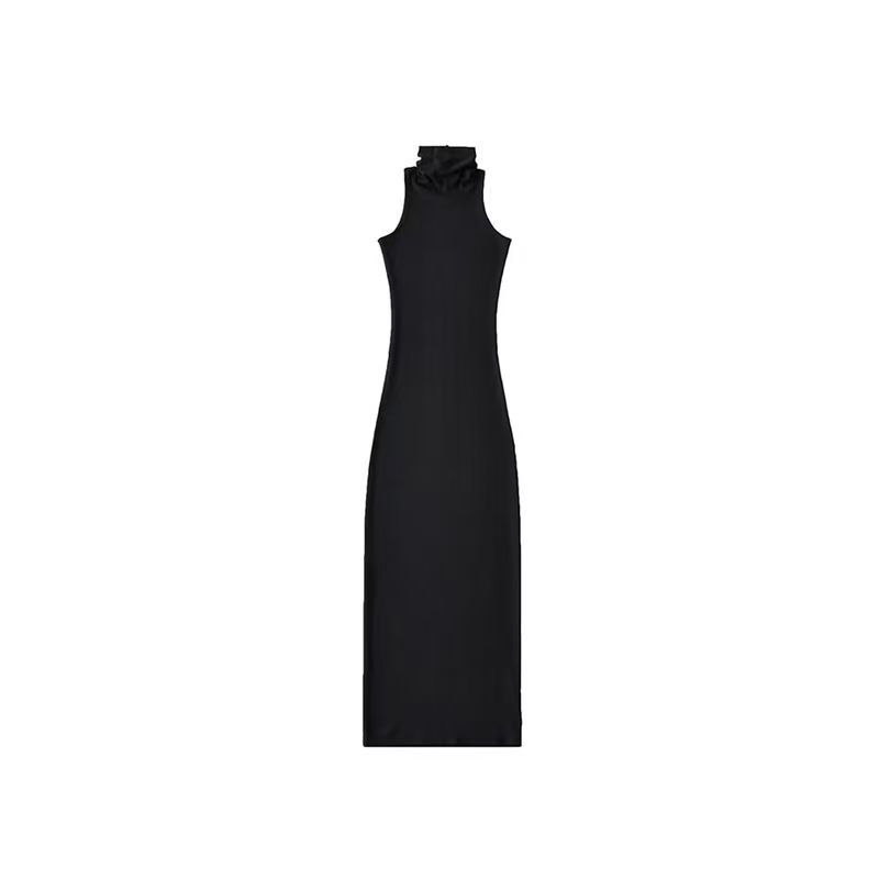 Sexy Sleeveless Bodycon Dress for Women, Summer Fashion Stretchy Ribbed Long Pencil Dress