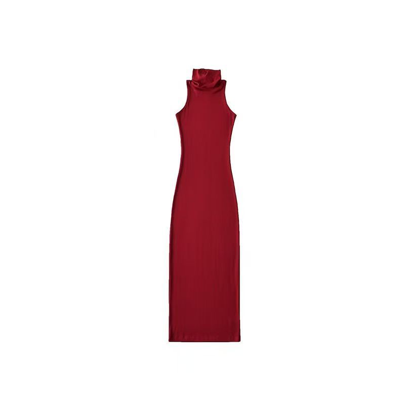 Sexy Sleeveless Bodycon Dress for Women, Summer Fashion Stretchy Ribbed Long Pencil Dress