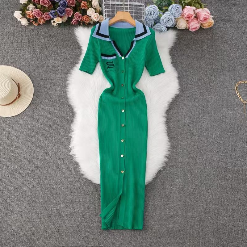 Chic Fashion Sexy Wrap Hips Knitted Maxi Dress Women Brand Fashion Embroidery Sweater Dress Elegant Office Lady Vest