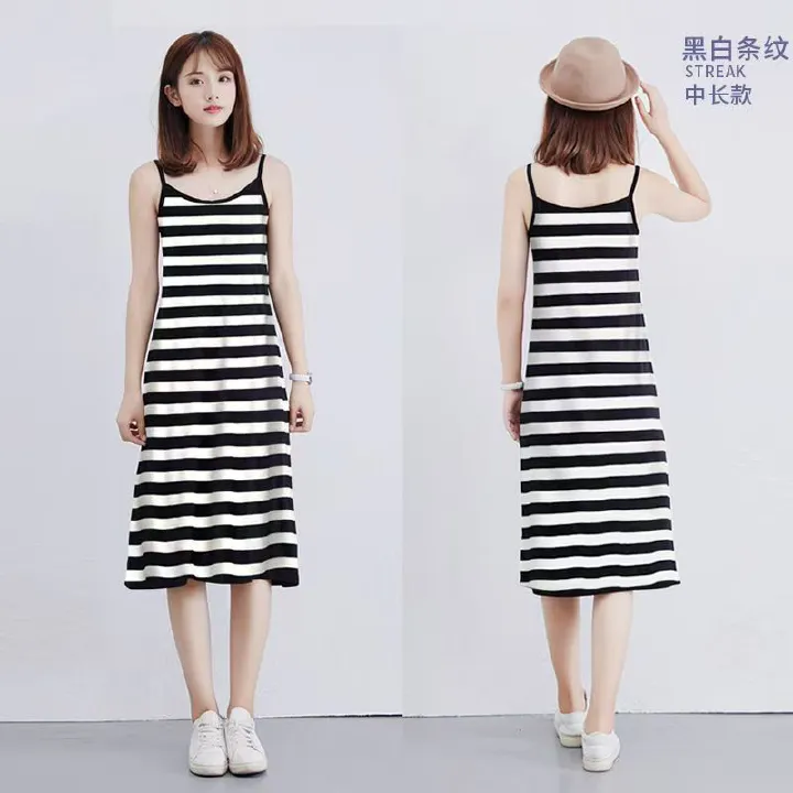Summer basic strap dress for women, mid-length, plus size, high-end feeling, refreshing summer dress.