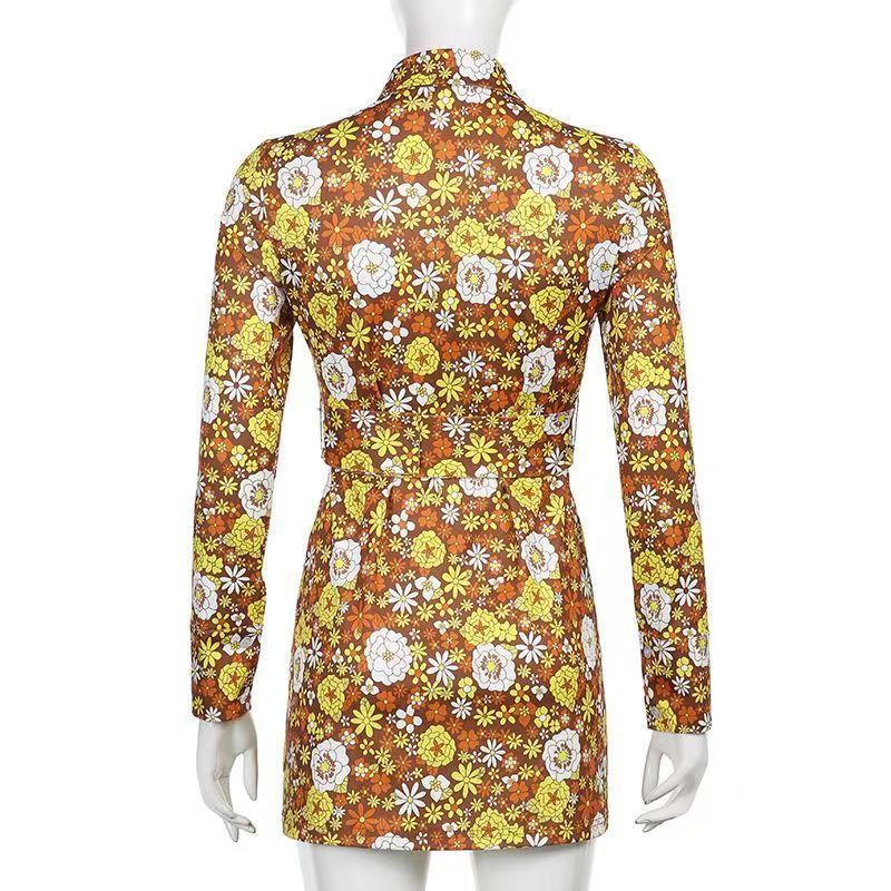 Women's Short-Sleeve Polo Neck Slim Fit A-Line Dress with Belt